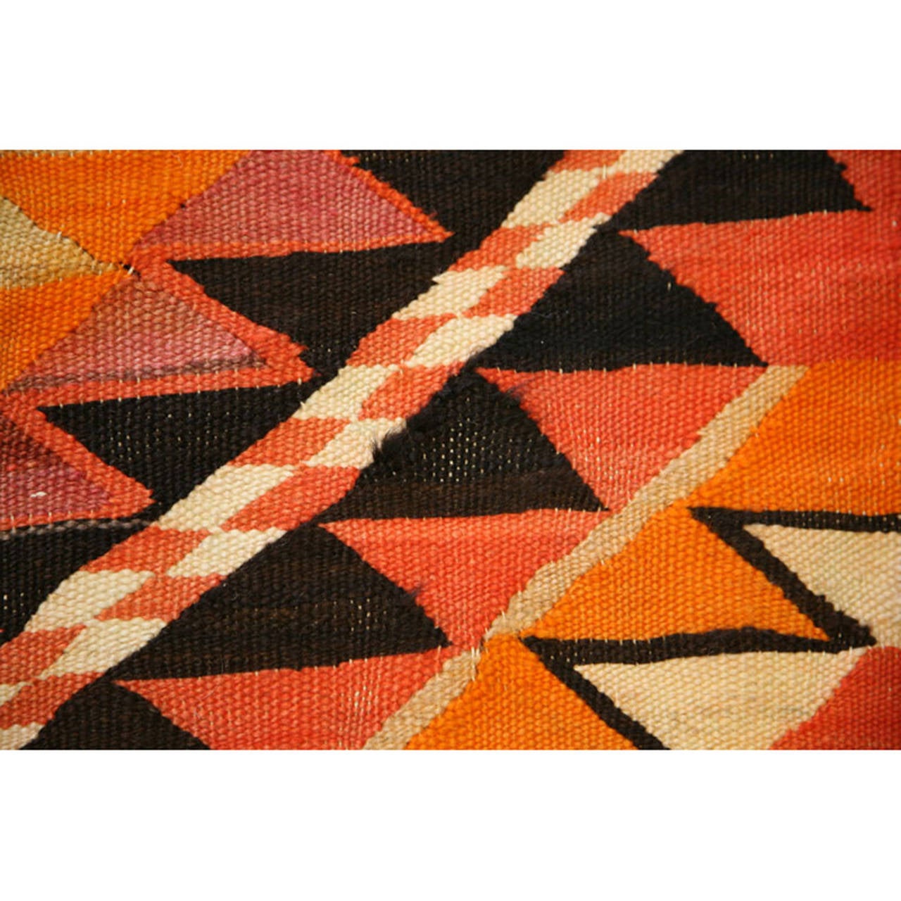 Navajo Transitional Eye Dazzler Blanket with Central Modified Spider Woman Cross 2