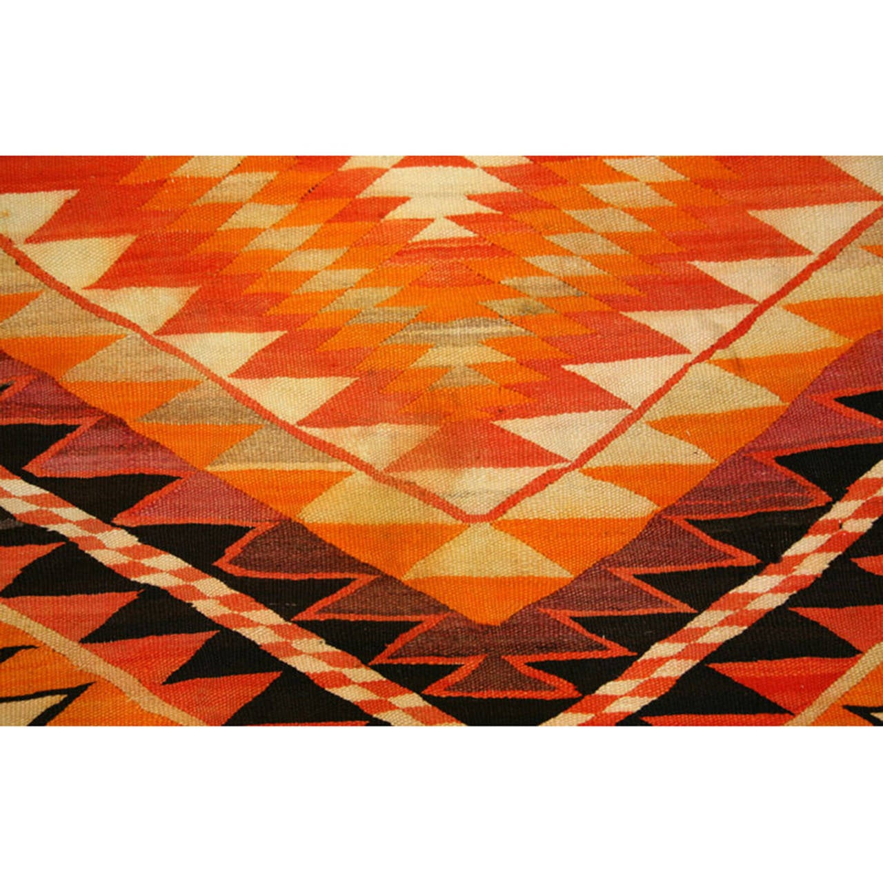 Navajo Transitional Eye Dazzler Blanket with Central Modified Spider Woman Cross 3