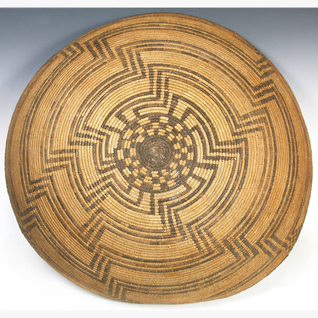 Large Apache Tray with Whirlwind Design on Stand