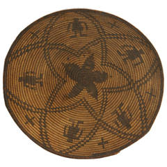 Apache Basket with Human Figures, Crosses and Star Design
