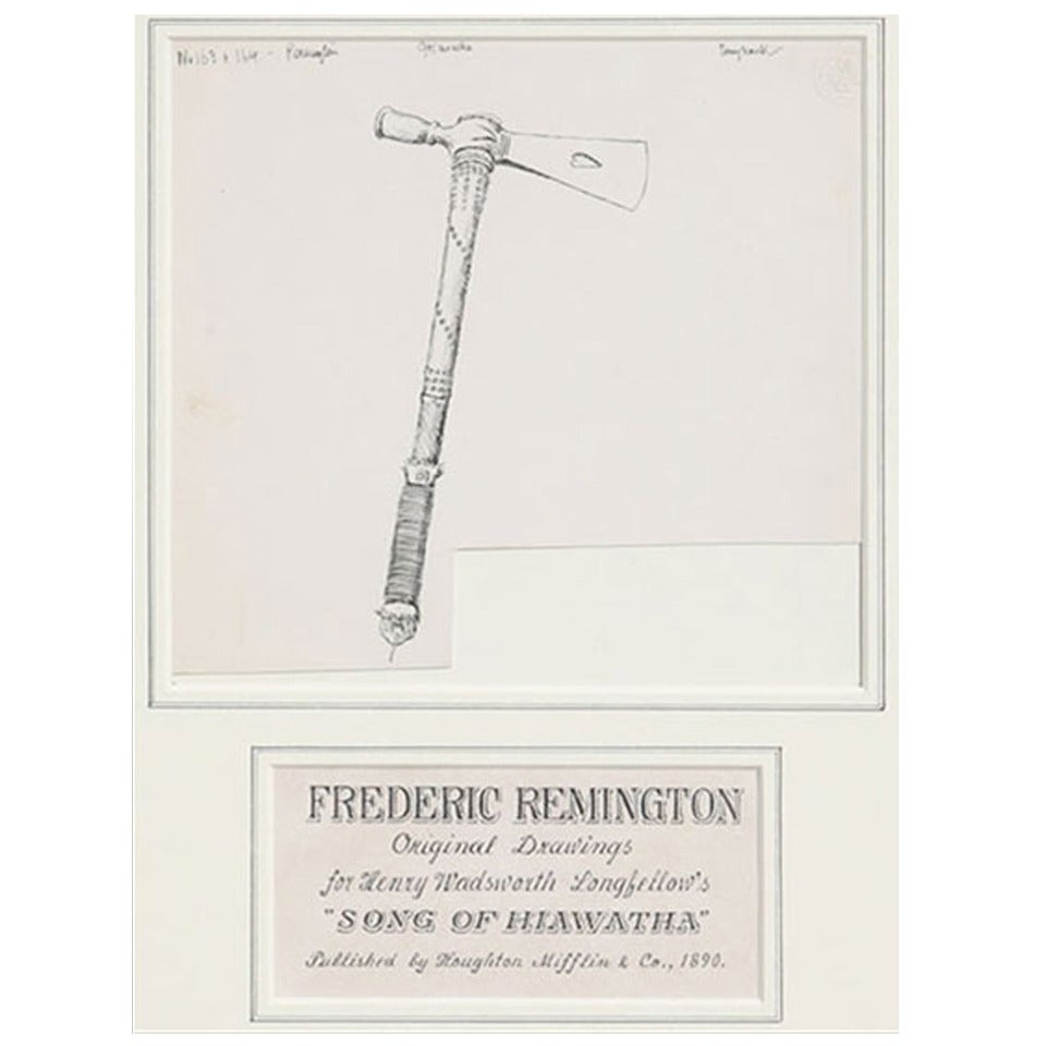 Original Drawing for Henry Wadsworth, Hiawatha Tomahawk For Sale