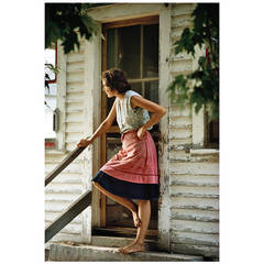 Vintage "Woman at Kitchen Door, New Haven, Vermont, Photograph 1973