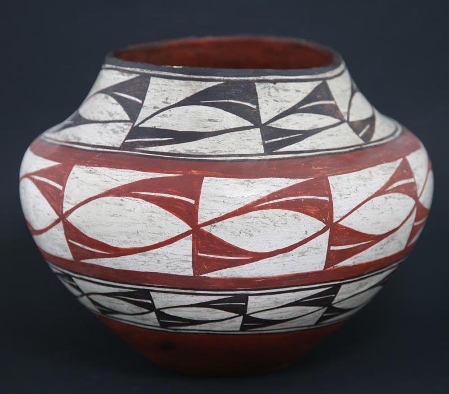 Native American Acoma/ Laguna Polychrome Pot For Sale
