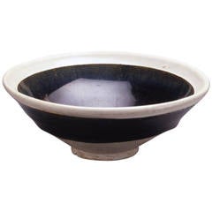 Antique Small Cizhou Black Glazed Conical Bowl
