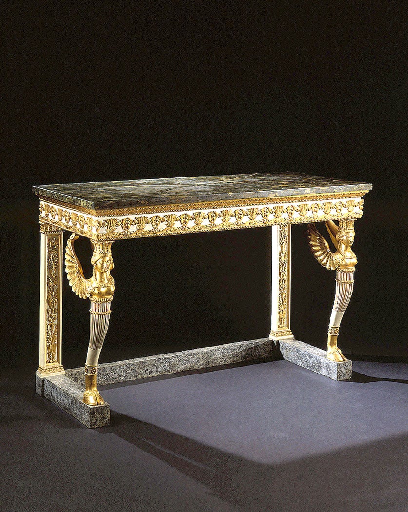 Northern Italian Painted and Giltwood Console Table with Marble Top For Sale