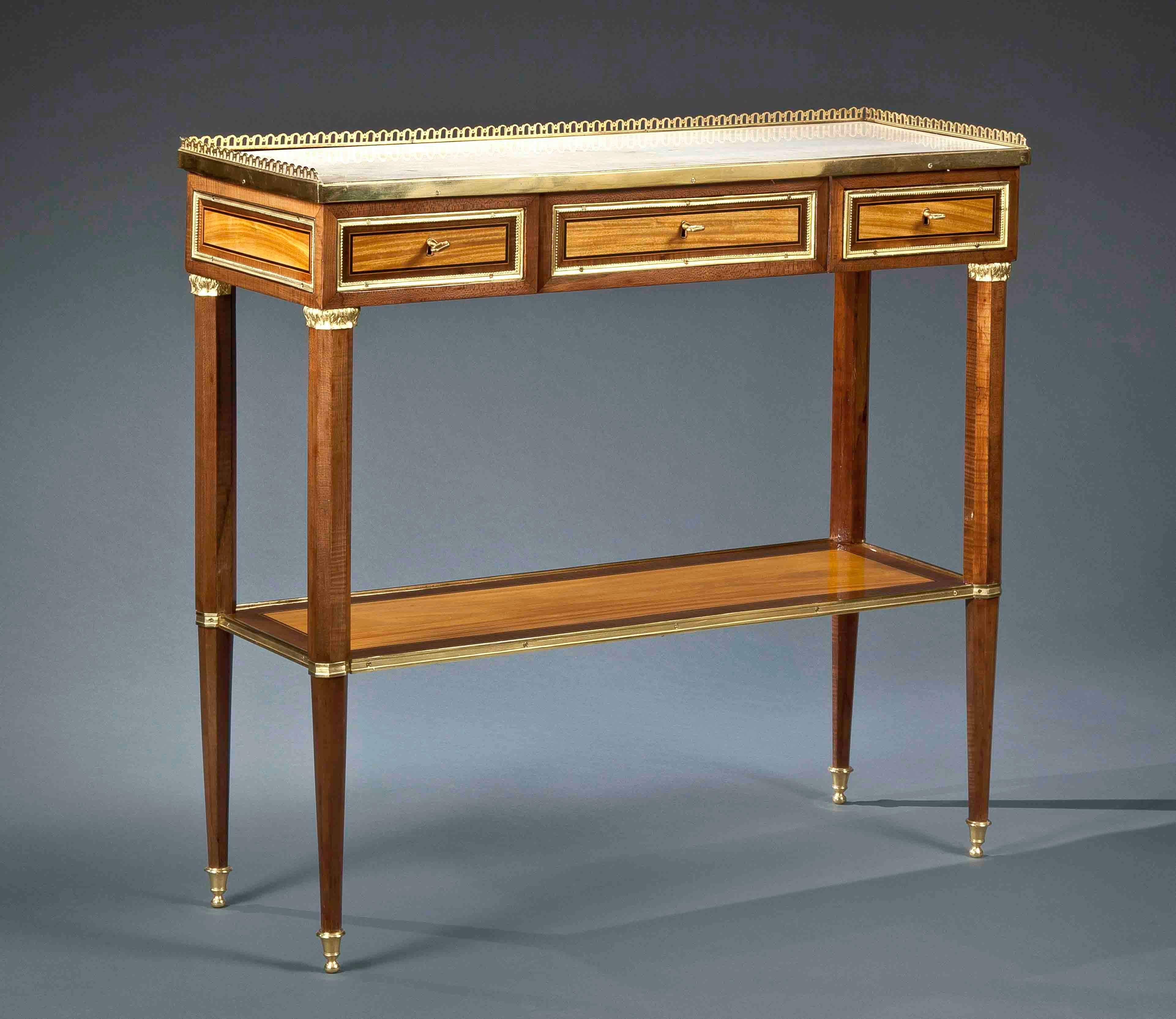 Louis XVI Gilt-Bronze Mounted Mahogany and Beech Console Dessert Table