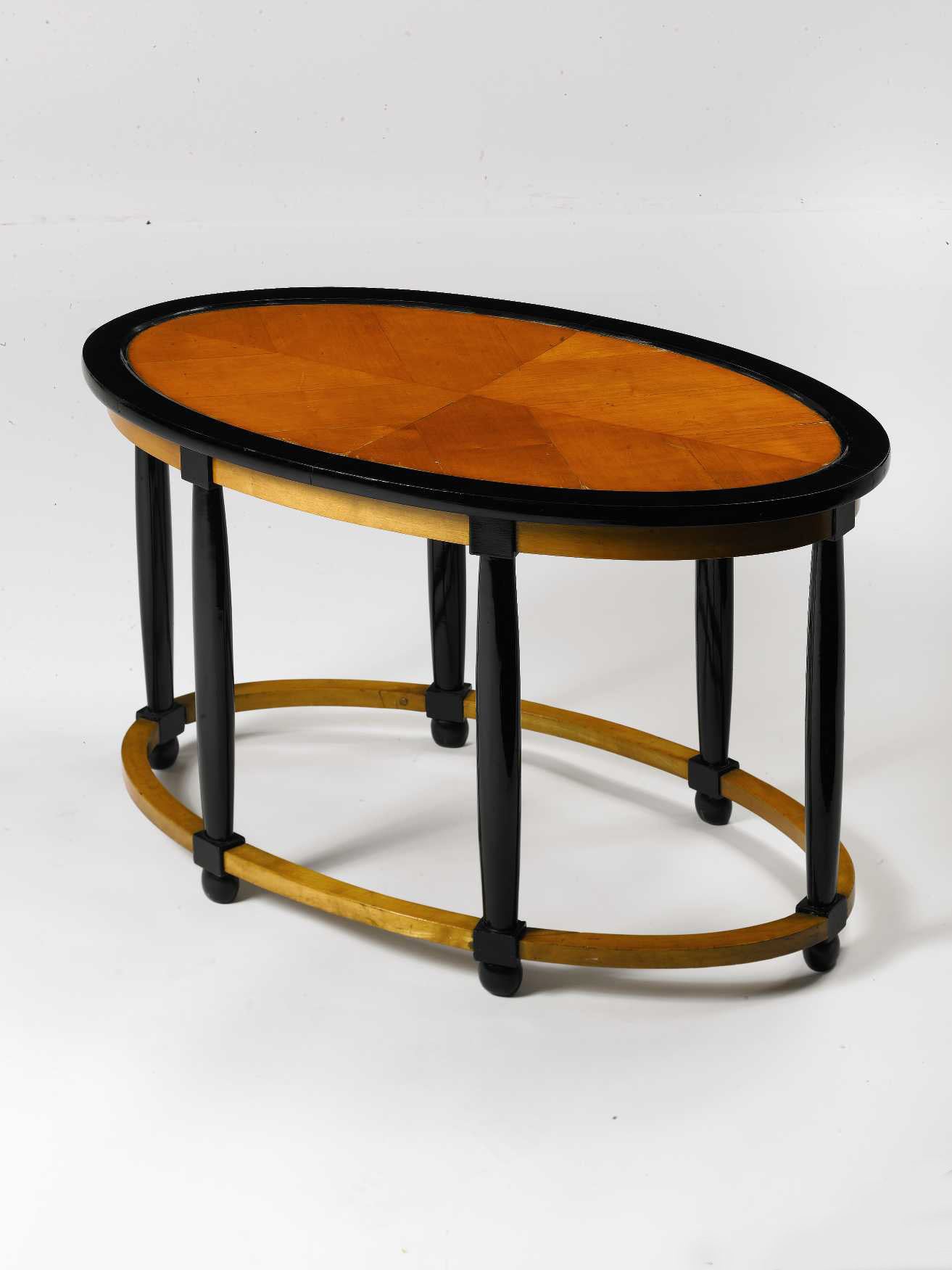 French Low Table in Sycamore and Ebony by Andre Groult For Sale