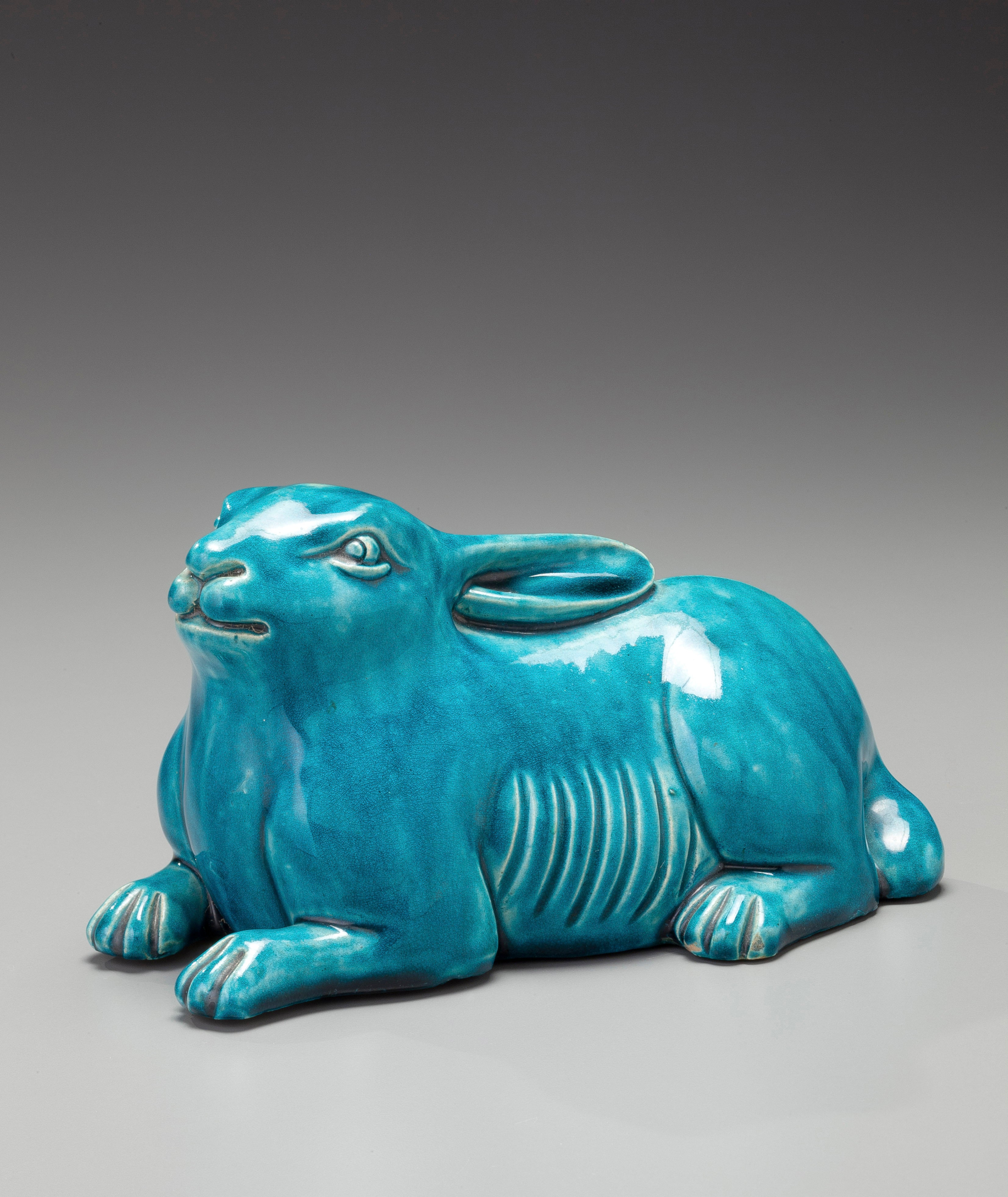 Turquoise Seated Rabbit For Sale