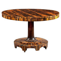 Regency Inlaid Calamander Wood Center Table