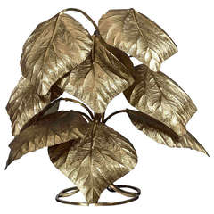 Rare Large Lamp with Nine Leaves by Tomasso Barbi