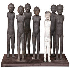 Group of Seven Pottery Figures of Men
