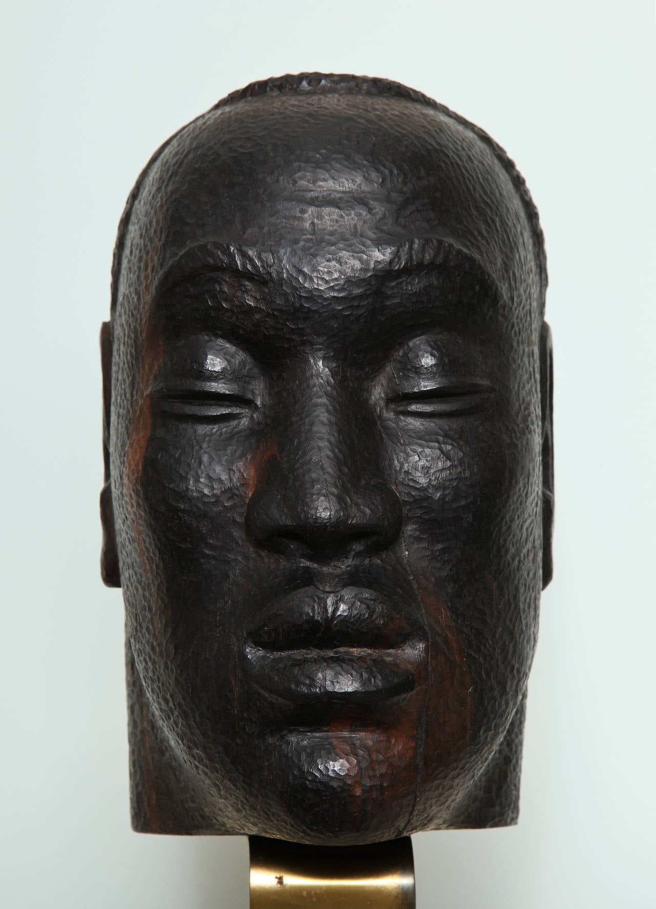 Carved Hardwood Bust of a Male Figure