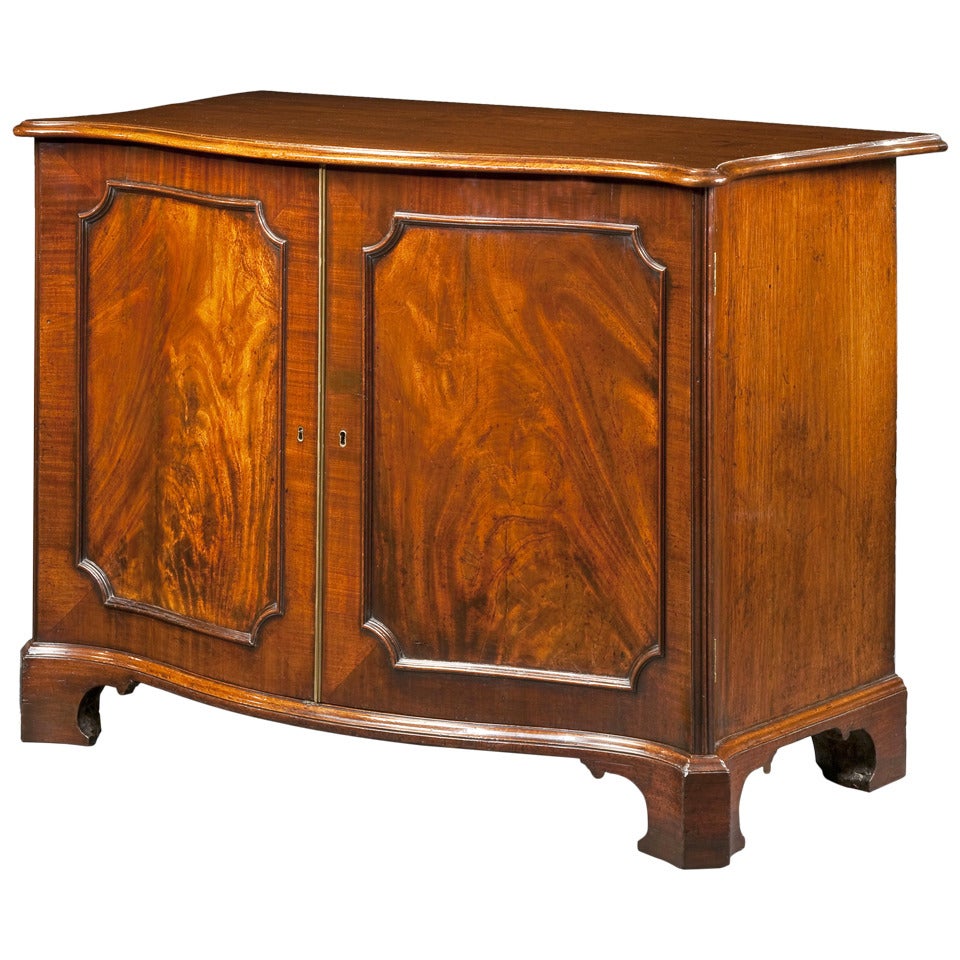 George III Mahogany Serpentine Cabinet For Sale