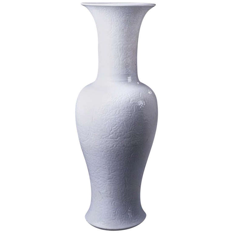 Large White Glazed Yen Yen Vase For Sale