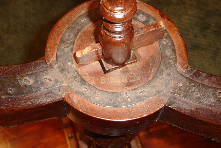 Louis XVI Mahogany Gueridon with Claw Feet, Stamped Sene For Sale