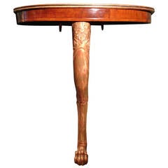 Continental Neoclassical Mahogany and Parcel Gilt Demilune Table