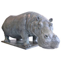 Bronze Sculpture of a Hippopotamus