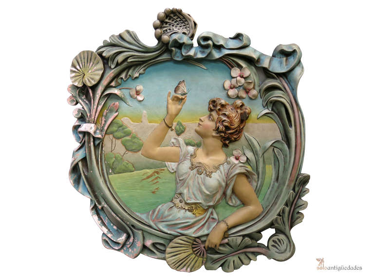 Art Nouveau Couple Terracotta Reliefs