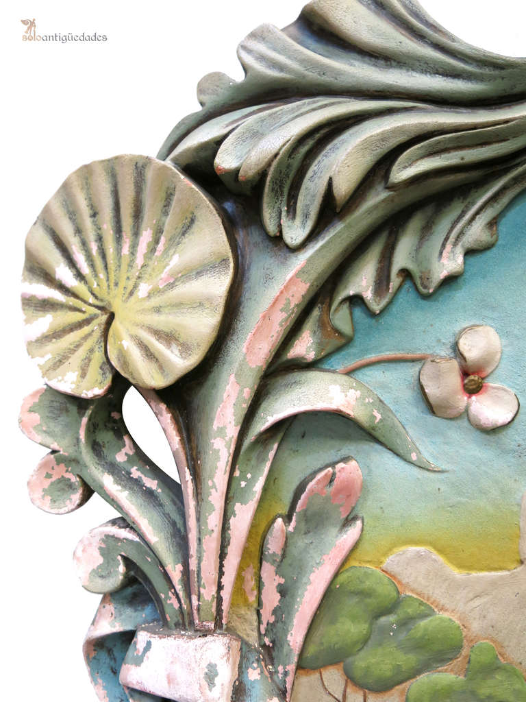 Art Nouveau Couple Terracotta Reliefs For Sale 2
