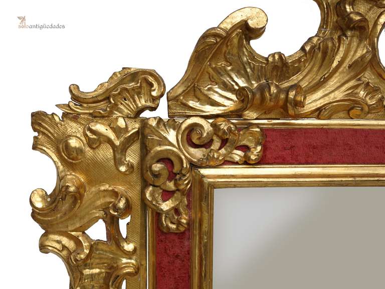 18th Century and Earlier Majestic Louis XV Gilt Mirror, 18th Century For Sale