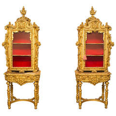 Baroque Majestic and Rare Pair of Cabinets