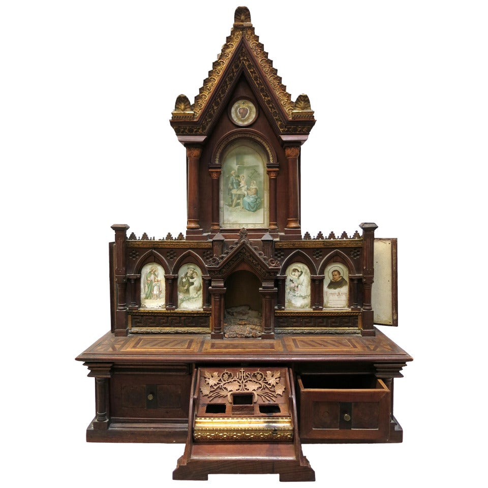 Neo-Gothic Reliquary Masterpiece with Notary For Sale