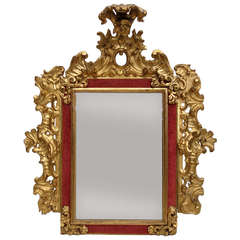 Majestic Louis XV Gilt Mirror, 18th Century