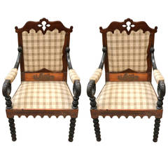 Magnificent pair of Victorian armchair