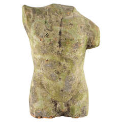 Hellenistic Torso of Fire Clay and Highly Weathered, 19th Century