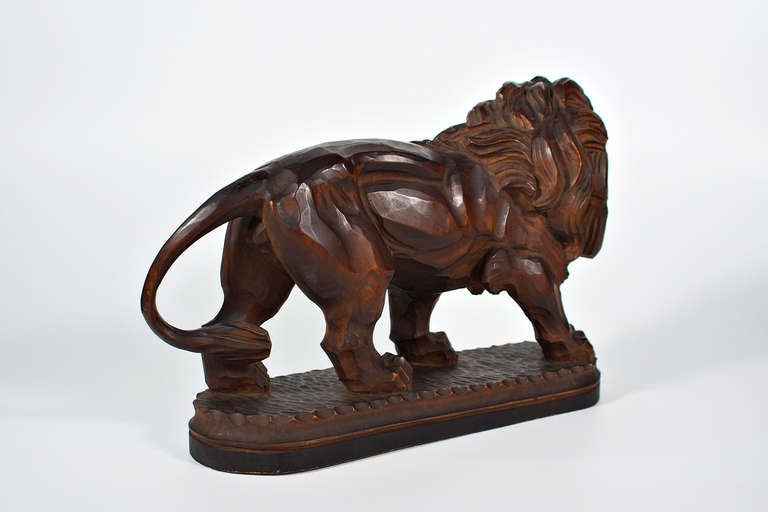 Expressionistic Graved Lion, Wild and Heavy For Sale 1