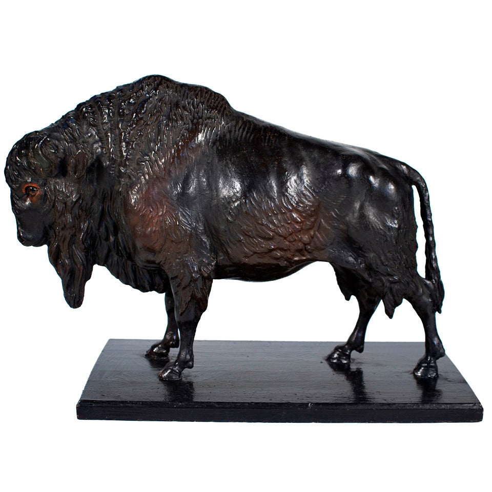 Papier Mâché Buffalo in Amazing Condition For Sale