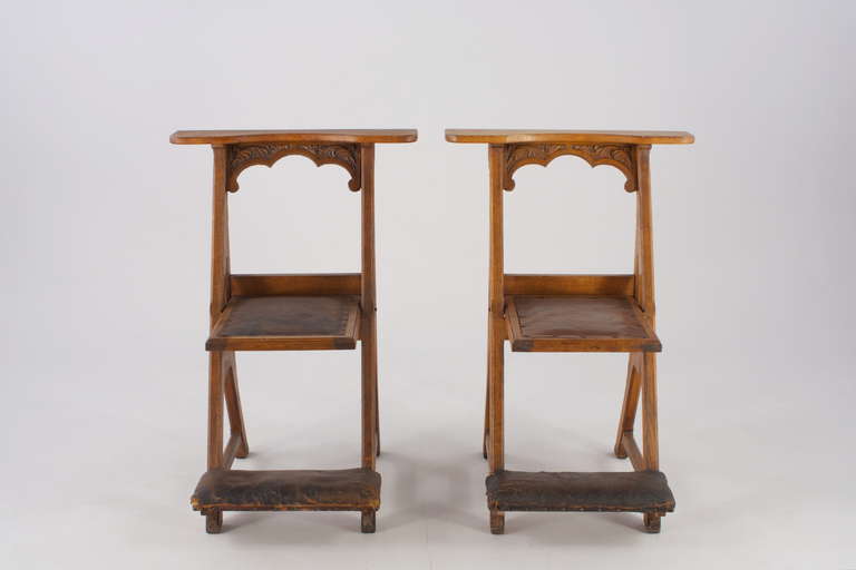 Napoleon Prie-dieu, Two Kneelers from Early 19th Century For Sale
