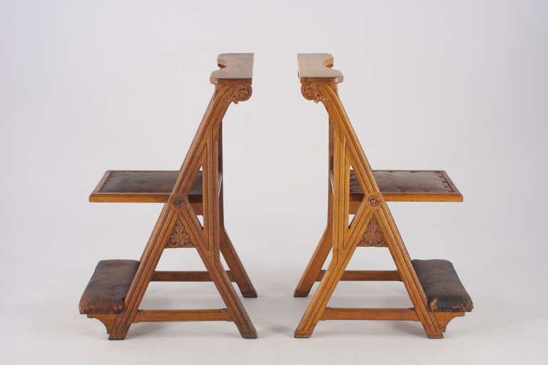 German Prie-dieu, Two Kneelers from Early 19th Century For Sale