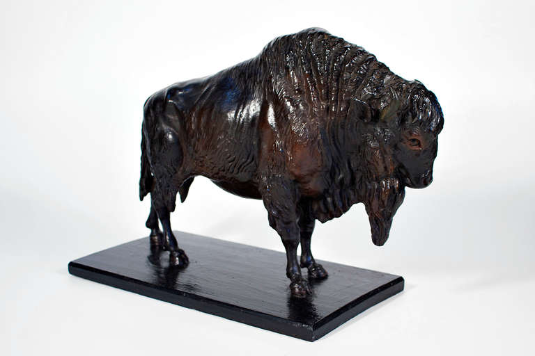 American Papier Mâché Buffalo in Amazing Condition For Sale