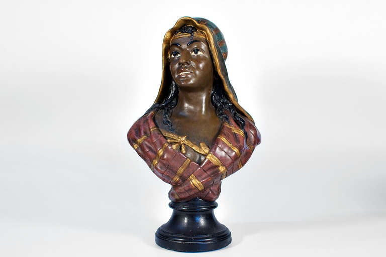 a decoratice german historism bust for fin de siecle interior in german wilhelminian style. signed with 