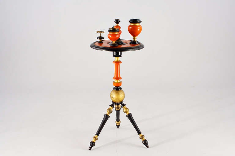 German  Biedermeier Smoking Table with Added Removable Tools 1860 For Sale