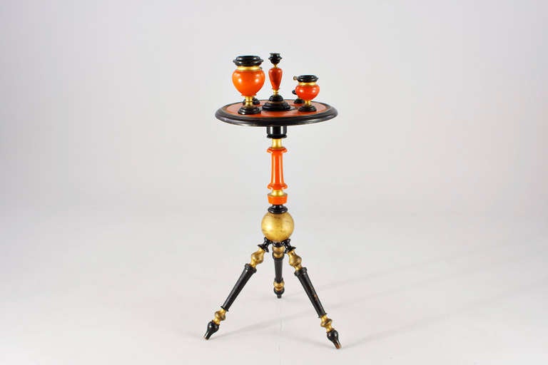 19th Century  Biedermeier Smoking Table with Added Removable Tools 1860 For Sale