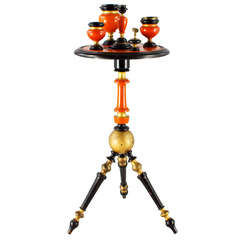 Antique Biedermeier Smoking Table with Added Removable Tools 1860