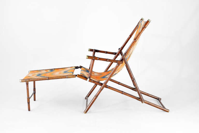 German Deck Chair, 1922, Bauhaus, Original Fabric For Sale