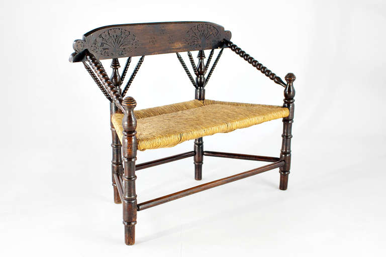 Biedermeier Worpsweder Bench, 19th Century in Perfect Condition For Sale