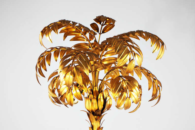 Hollywood Regency Palm Tree Lamp of Baroque German Design For Sale