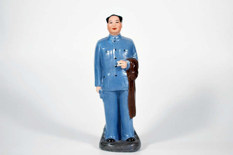 A relaxed smoking Mao in his worker's habit but in aristocratic pose. 1960s.