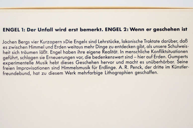 Four Limited Lithographs from A. R. Penck, Four short Operas from Berg/Gumpert For Sale 1