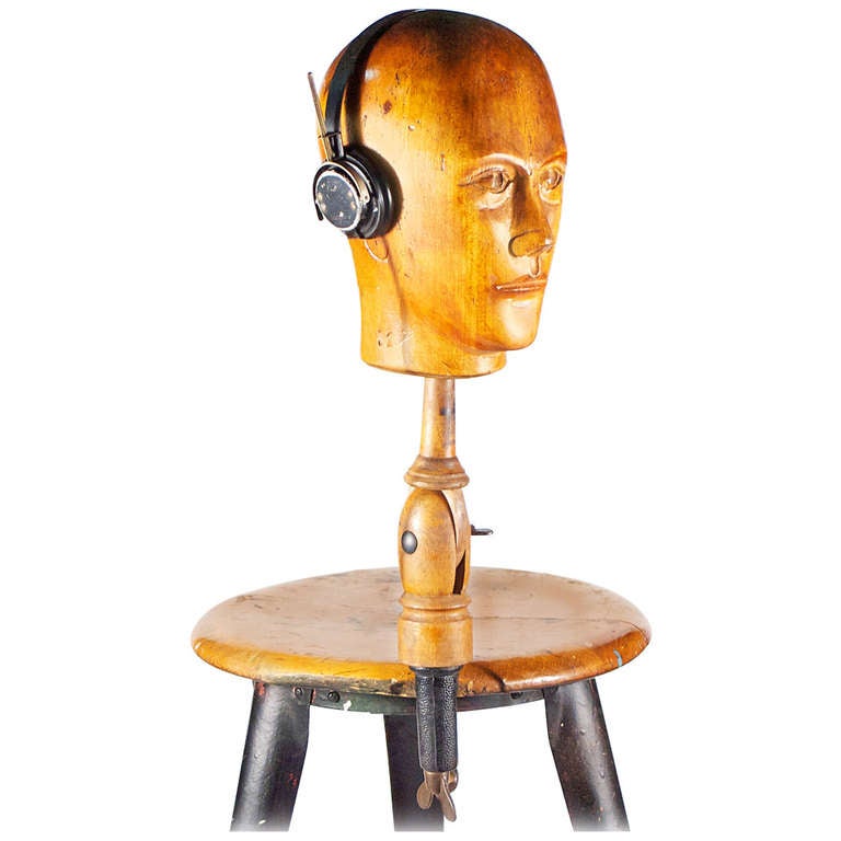 Wooden Head, Display 1900 For Sale