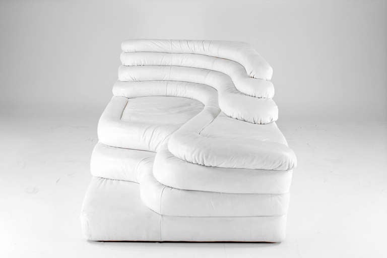 Modern Modular Sofa, DS 1025, Four Pieces in White For Sale