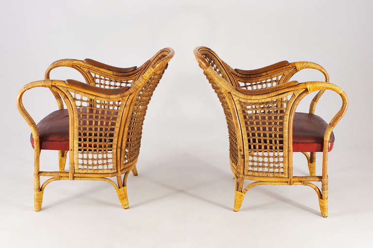 Rattan Bauhaus Comfort Seats, 1920s For Sale