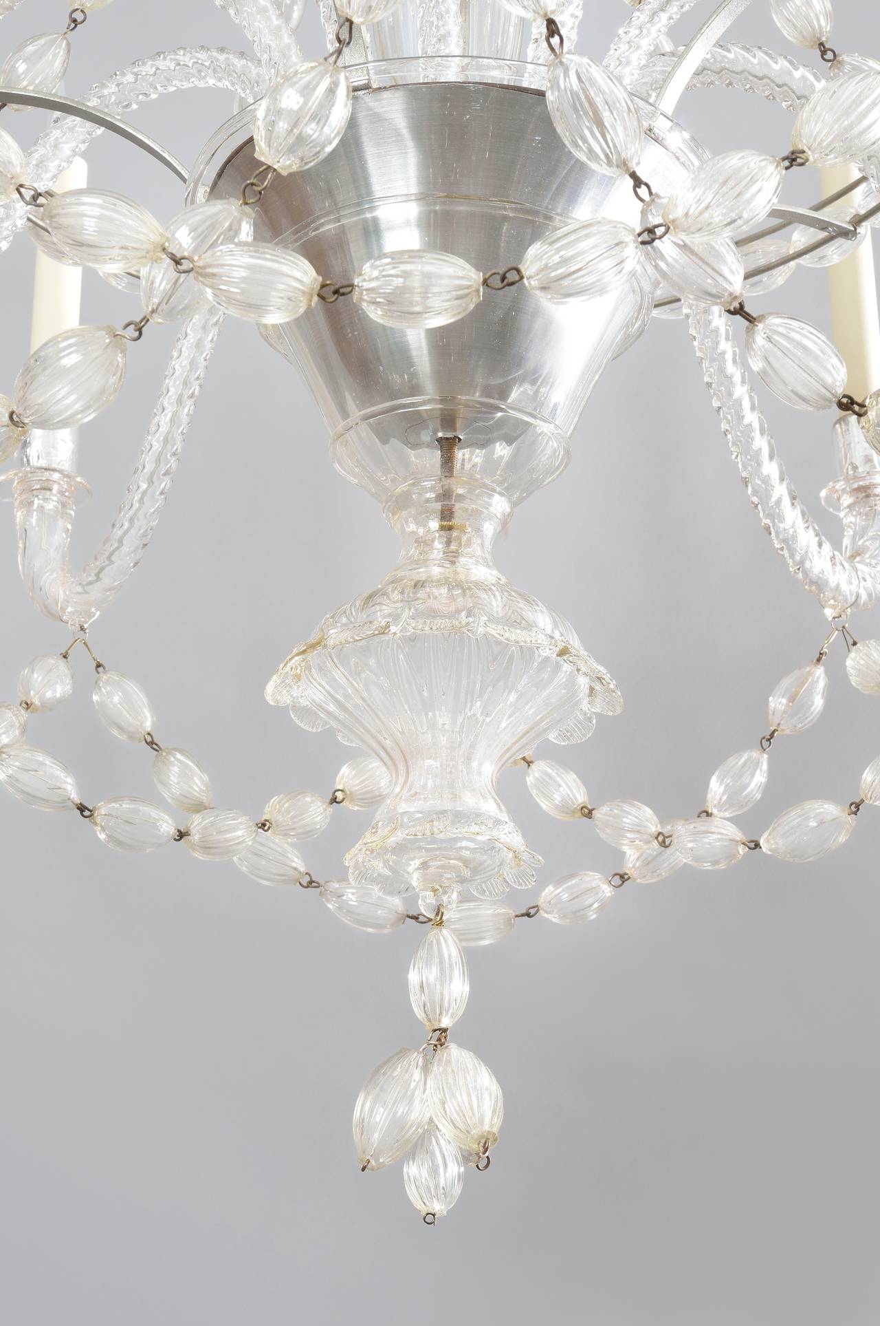 Italian Ten-Light Chandelier by Barovier e Toso