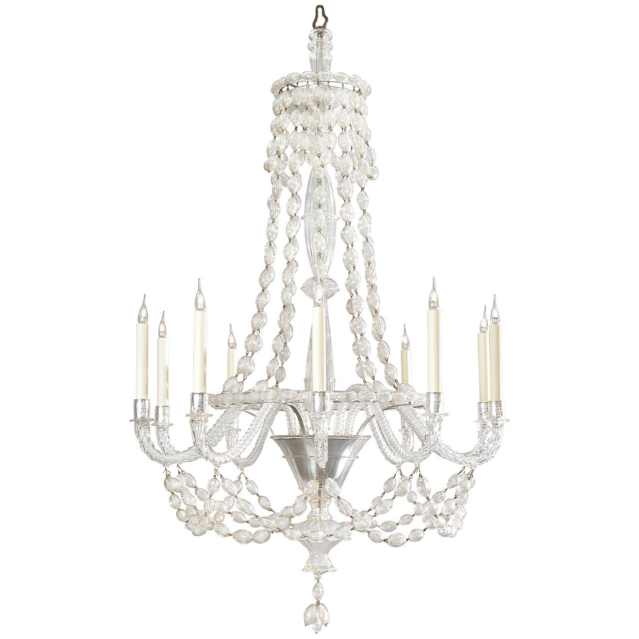 Ten-Light Chandelier by Barovier e Toso