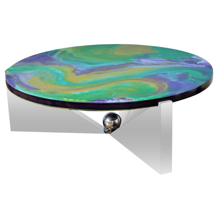 "Psychedelic" Coffee Table by Pierre Giraudon For Sale