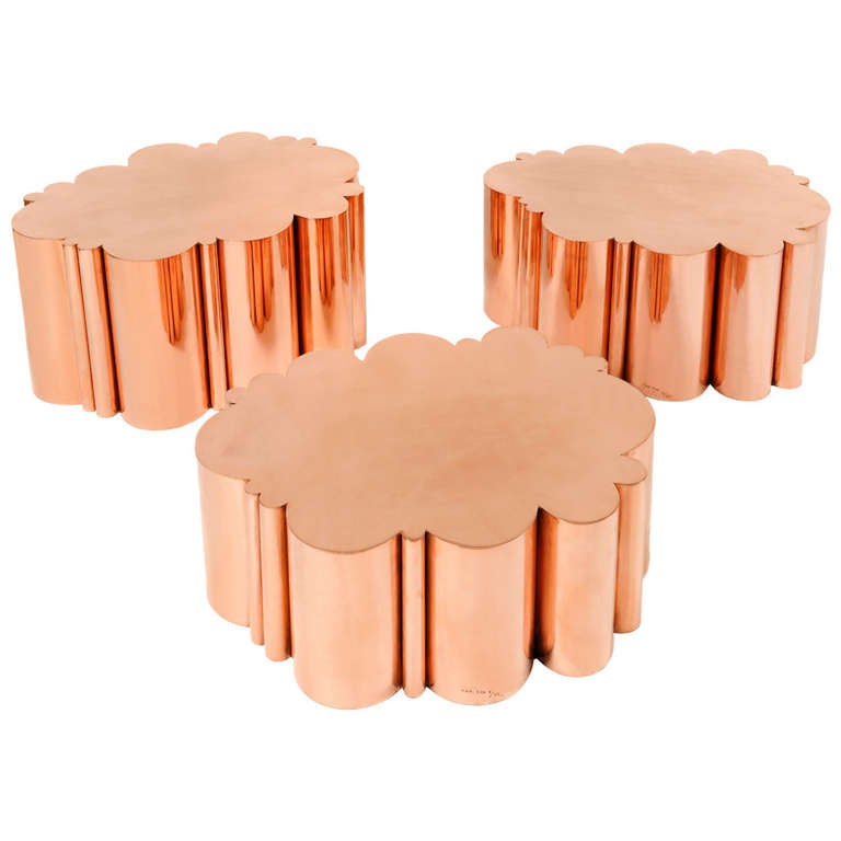 "Cloud" Table in Copper by Kam Tin For Sale
